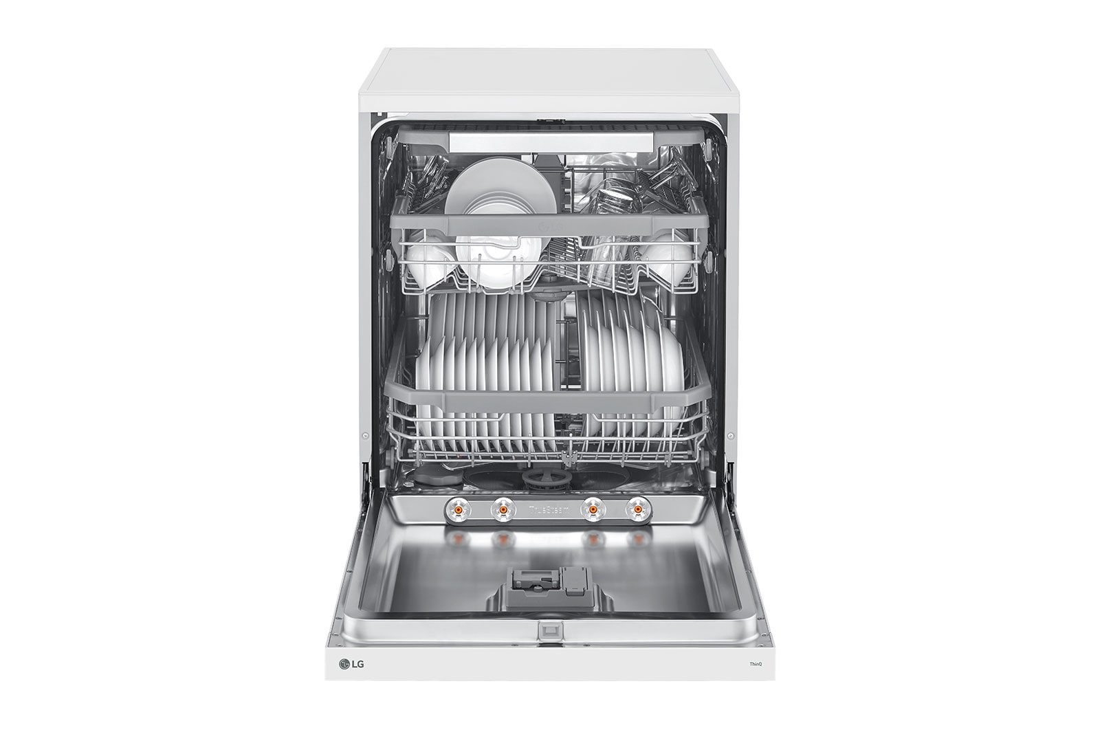 LG Lavastoviglie libera installazione | QuadWash Serie 3, Classe B 43dB | 14 coperti, Vapore, Auto-apertura, Wi-Fi | Bianca, DF365FWS
