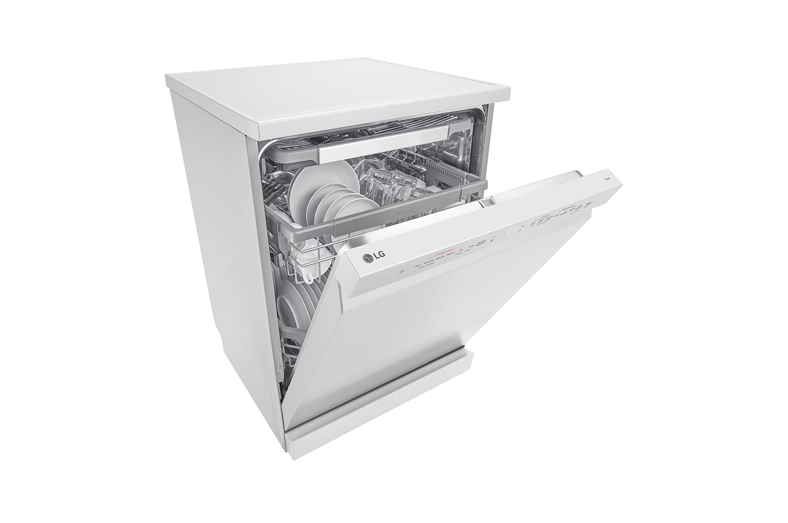 LG Lavastoviglie libera installazione | QuadWash Serie 3, Classe B 43dB | 14 coperti, Vapore, Auto-apertura, Wi-Fi | Bianca, DF365FWS