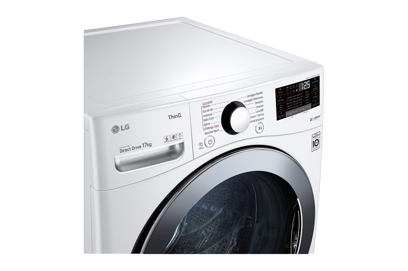 LG Lavatrice capacità XL 17kg AI DD™ | Serie P1 Classe E | 1100 giri, TurboWash, Lavaggio a vapore, Wi-Fi | White, F1P1CY2W