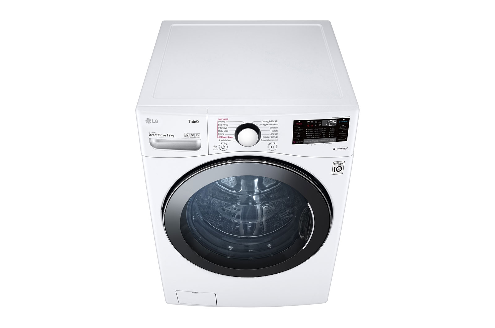 LG Lavatrice capacità XL 17kg AI DD™ | Serie P1 Classe E | 1100 giri, TurboWash, Lavaggio a vapore, Wi-Fi | White, F1P1CY2W