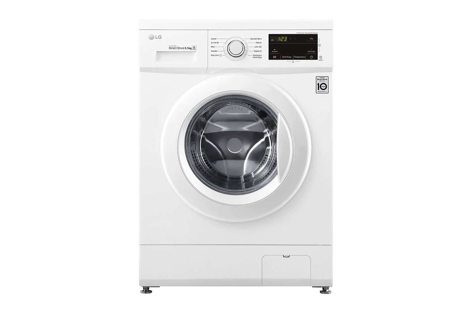 LG Lavatrice slim 6,5kg 6 Motion | Serie J3 Classe E | 1200 giri, Inverter Direct Drive, Smart Diagnosis | White, F2J3WN3WE
