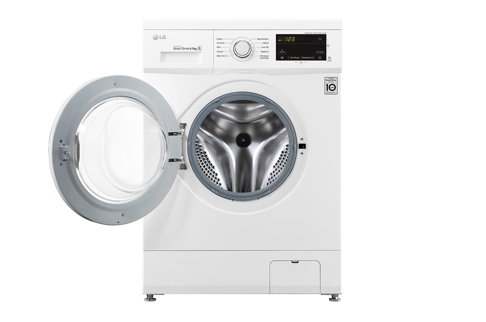 LG Lavatrice slim 6,5kg 6 Motion | Serie J3 Classe E | 1200 giri, Inverter Direct Drive, Smart Diagnosis | White, F2J3WN3WE