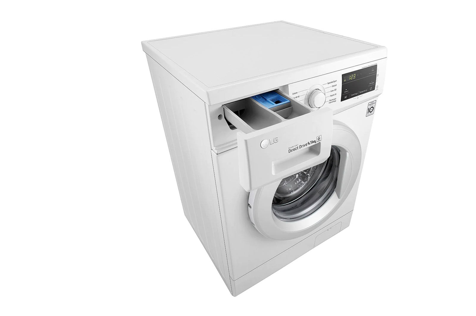 LG Lavatrice slim 6,5kg 6 Motion | Serie J3 Classe E | 1200 giri, Inverter Direct Drive, Smart Diagnosis | White, F2J3WN3WE