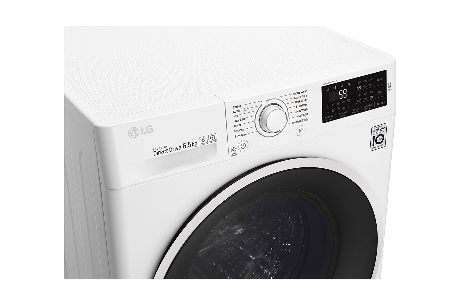 LG Lavatrice Slim 6.5 kg Oblò Ring White , F2J6WN0W