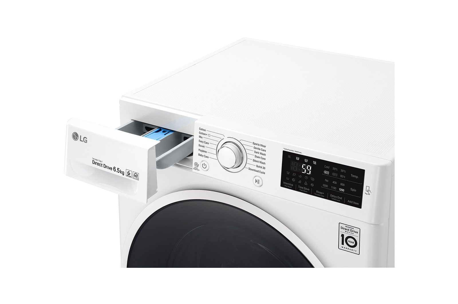 LG Lavatrice Slim 6.5 kg Oblò Ring White , F2J6WN0W