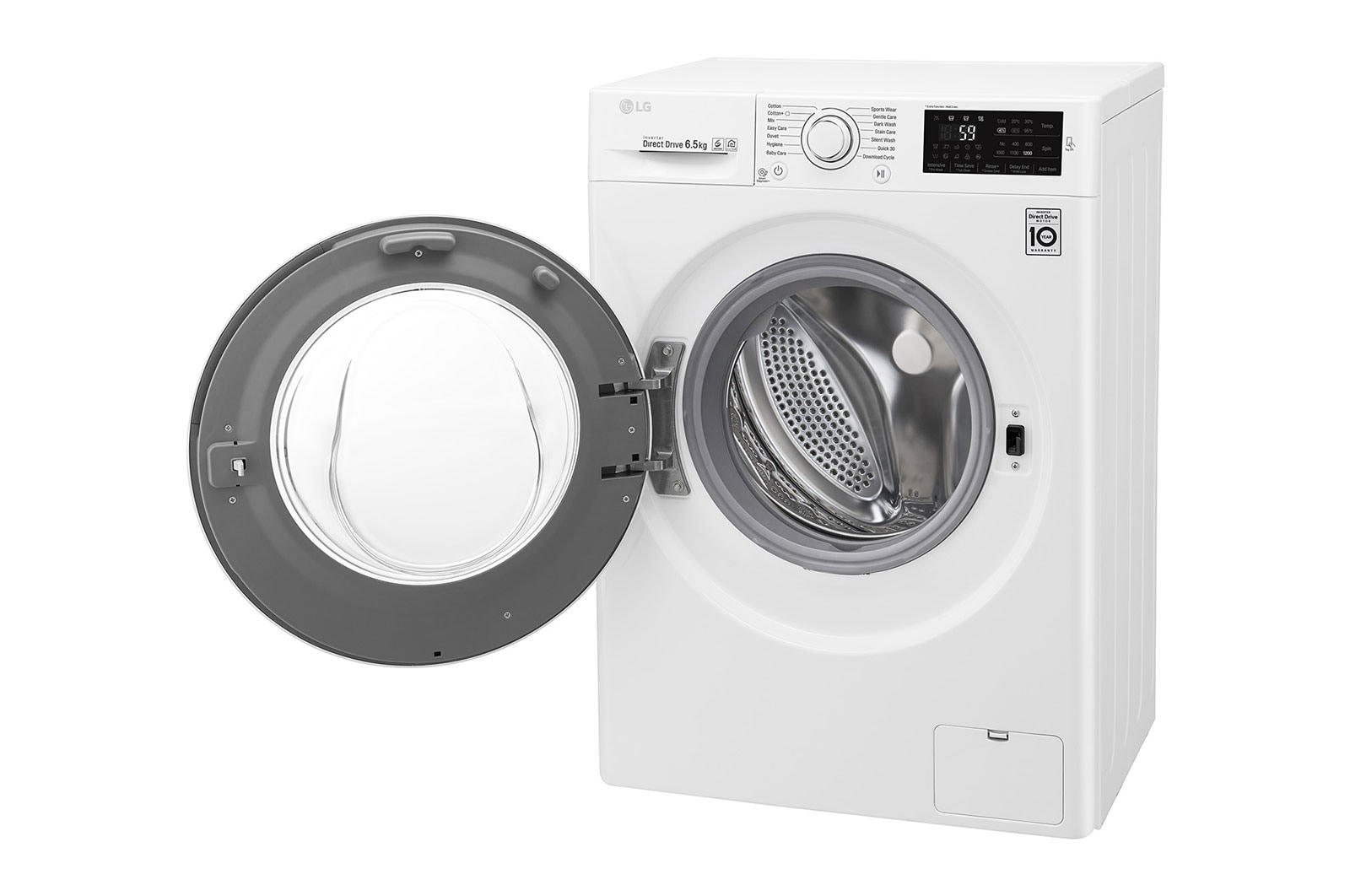 LG Lavatrice Slim 6.5 kg Oblò Ring White , F2J6WN0W