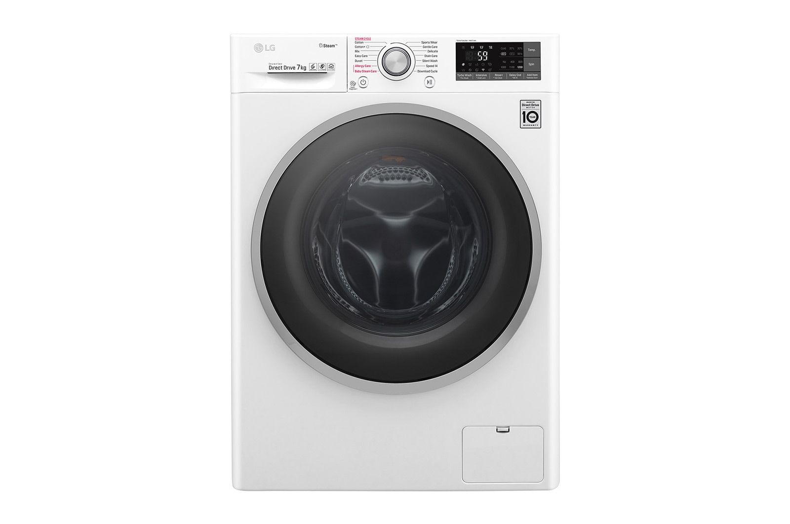LG Lavatrice Smart Slim TurboWash™ 7 kg Lavaggio a vapore Oblò Ring Sliver, F2J7HY1W