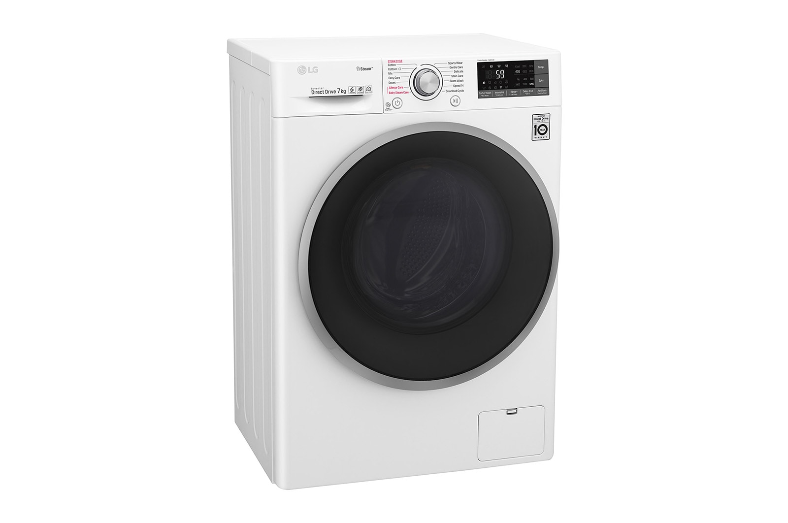 LG Lavatrice Smart Slim TurboWash™ 7 kg Lavaggio a vapore Oblò Ring Sliver, F2J7HY1W