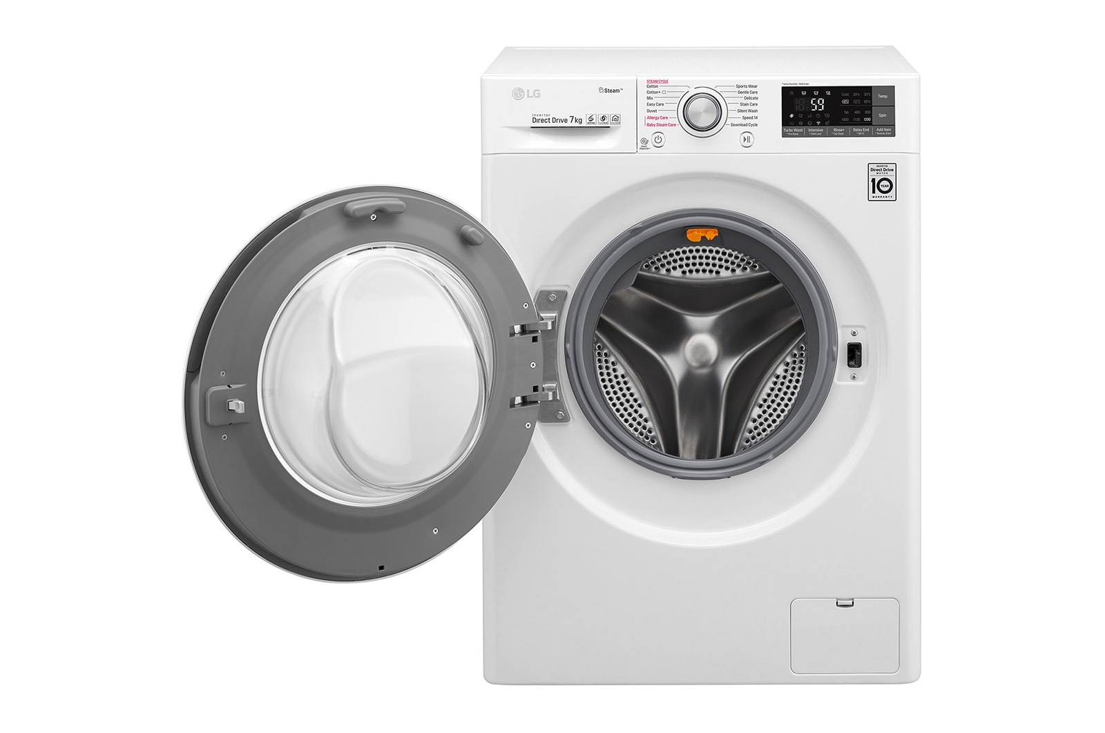 LG Lavatrice Smart Slim TurboWash™ 7 kg Lavaggio a vapore Oblò Ring Sliver, F2J7HY1W