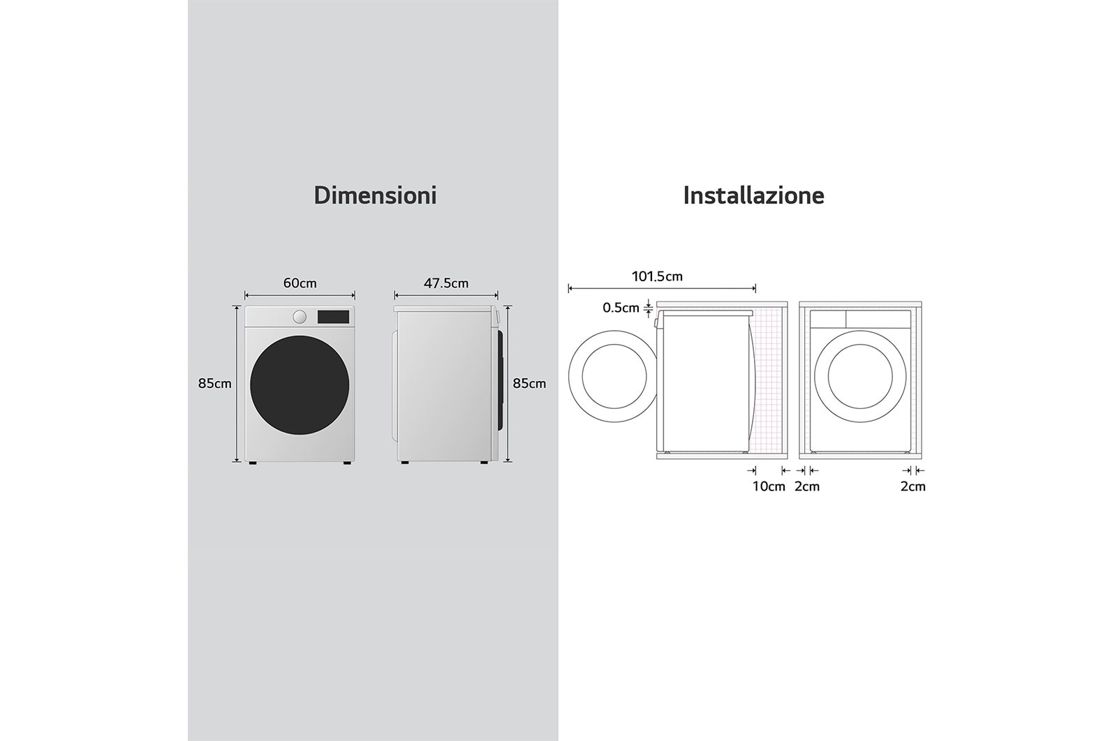 LG Lavatrice slim 8kg AI DD™ | Serie R3 Classe A-10% | 1200 giri, Lavaggio a vapore, Lavaggio con AI, Direct Drive | White, F2R3S08NSWB