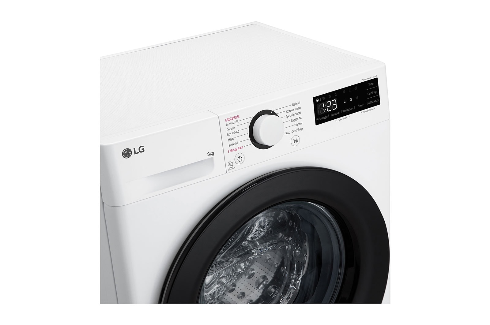 LG Lavatrice slim 8kg AI DD™ | Serie R3 Classe A-10% | 1200 giri, Lavaggio a vapore, Lavaggio con AI, Direct Drive | White, F2R3S08NSWB