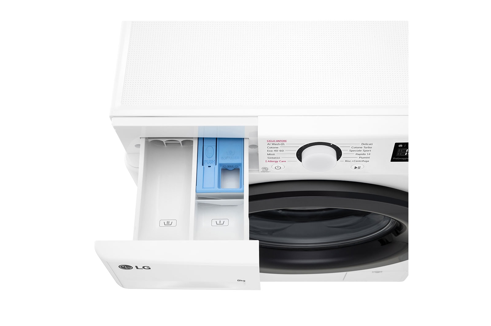 LG Lavatrice slim 8kg AI DD™ | Serie R3 Classe A-10% | 1200 giri, Lavaggio a vapore, Lavaggio con AI, Direct Drive | White, F2R3S08NSWB