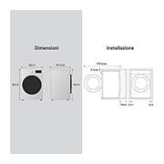 LG Lavatrice slim 8kg AI DD™ | Serie R3 Classe A-10% | 1200 giri, Lavaggio a vapore, Lavaggio con AI, Direct Drive | White, F2R3S08NSWB