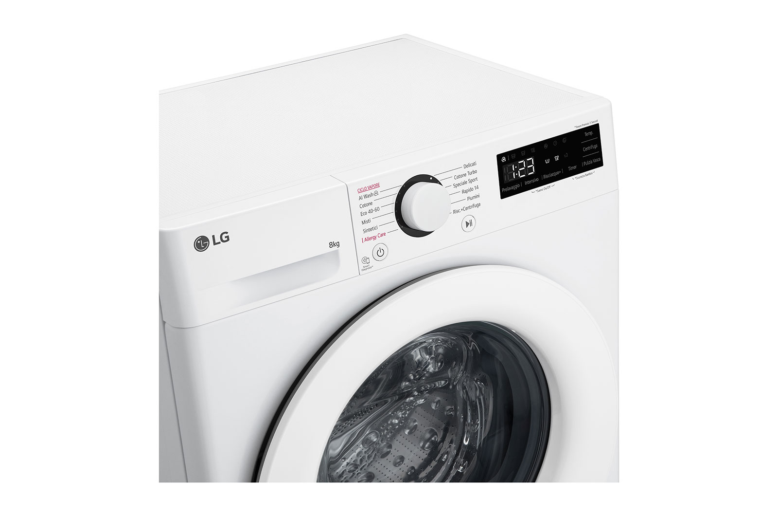 LG Lavatrice slim 8kg AI DD™ | Serie R3 Classe A-10% | 1200 giri, Lavaggio a vapore, Lavaggio con AI, Direct Drive | White, F2R3S08NSWW