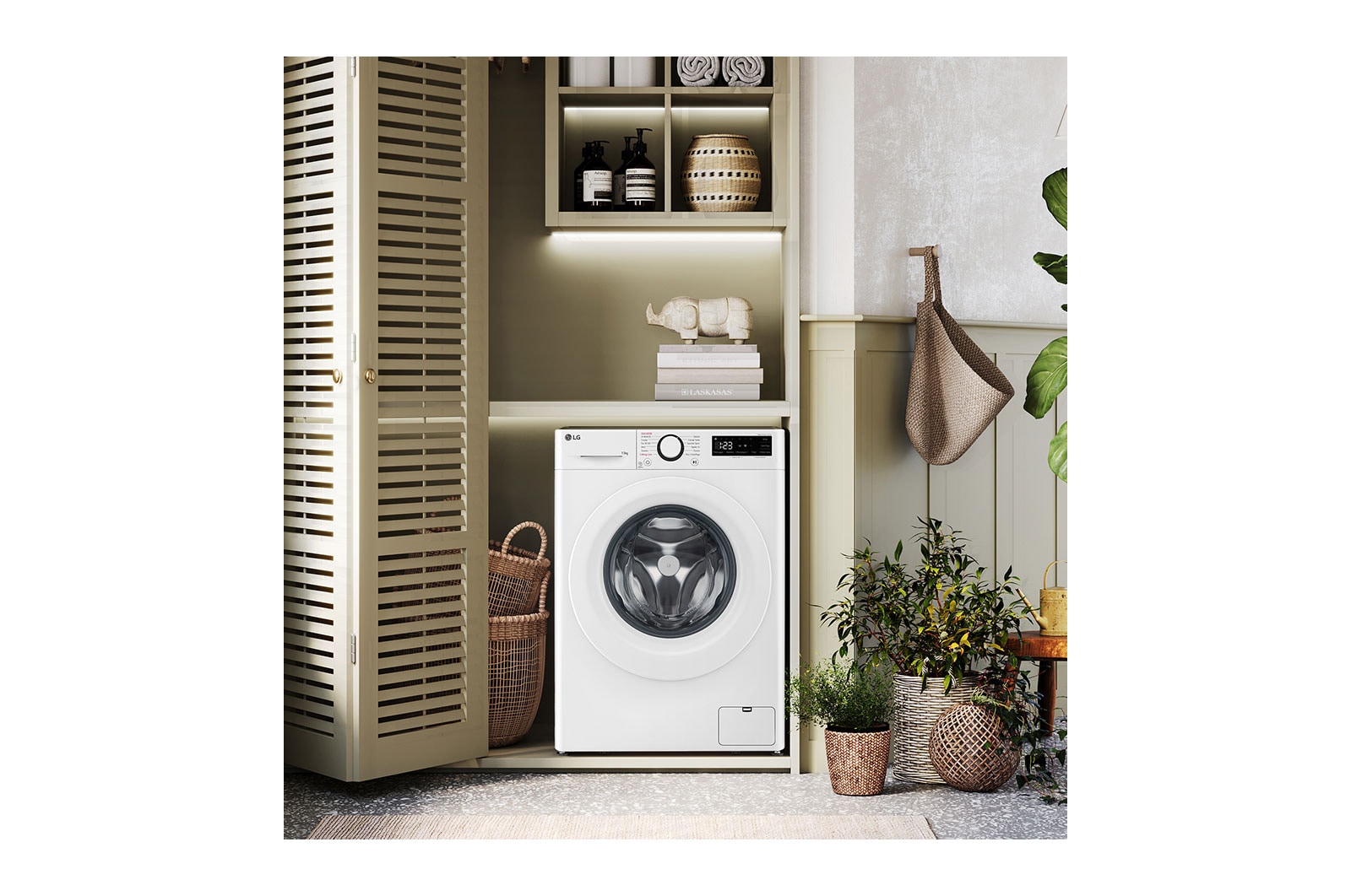 LG Lavatrice slim 8kg AI DD™ | Serie R3 Classe A-10% | 1200 giri, Lavaggio a vapore, Lavaggio con AI, Direct Drive | White, F2R3S08NSWW