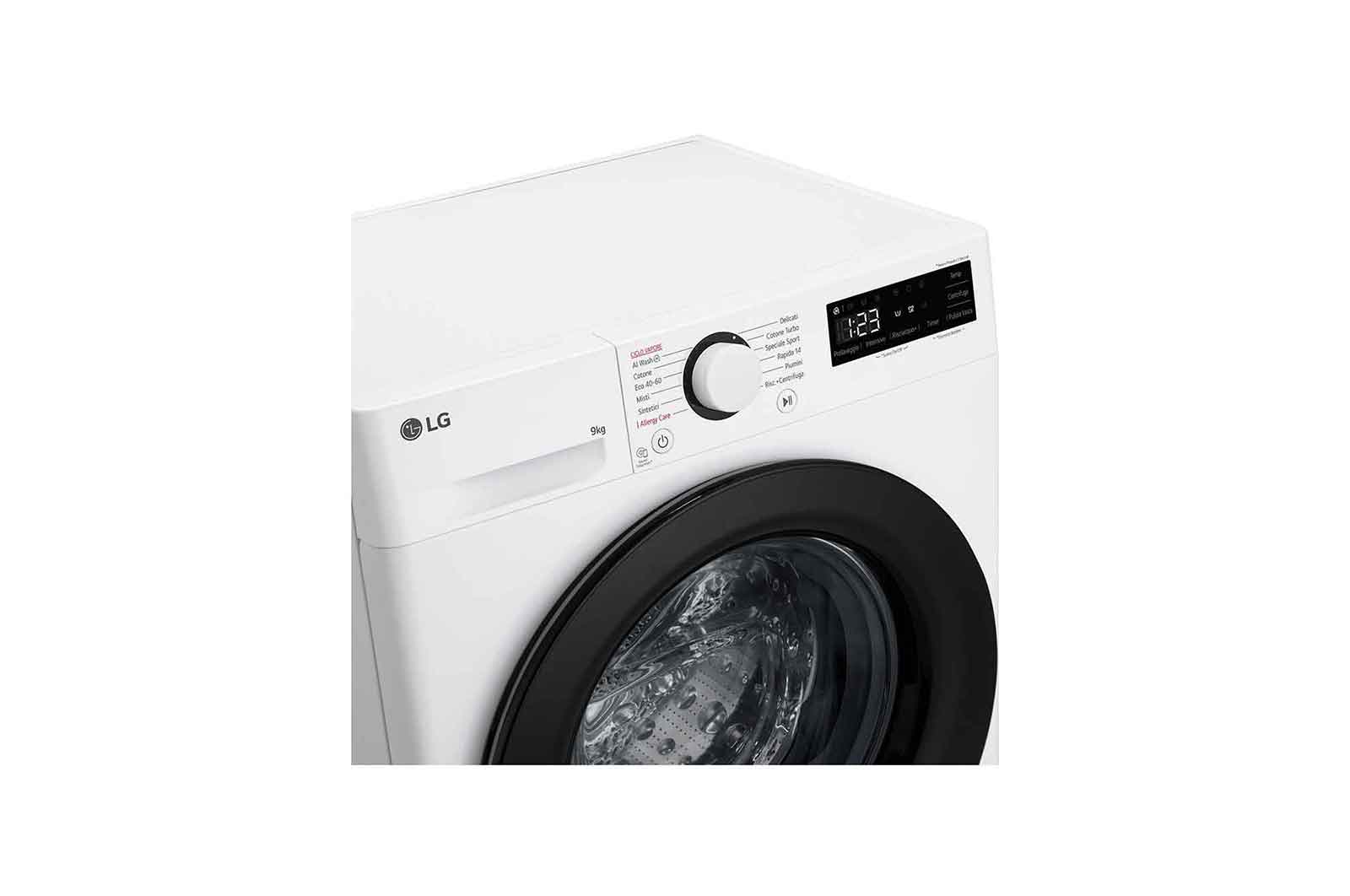 LG Lavatrice slim 9kg AI DD™ | Serie R3 Classe A-10% | 1200 giri, Lavaggio a vapore, Lavaggio con AI, Motore Direct Drive | White, F2R3S09NSWB