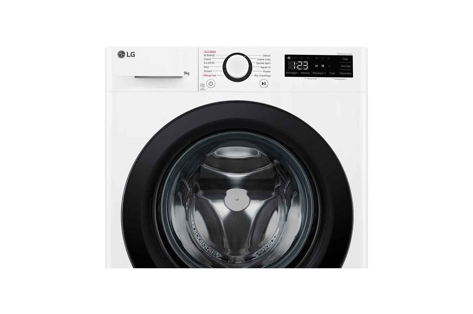 LG Lavatrice slim 9kg AI DD™ | Serie R3 Classe A-10% | 1200 giri, Lavaggio a vapore, Lavaggio con AI, Motore Direct Drive | White, F2R3S09NSWB