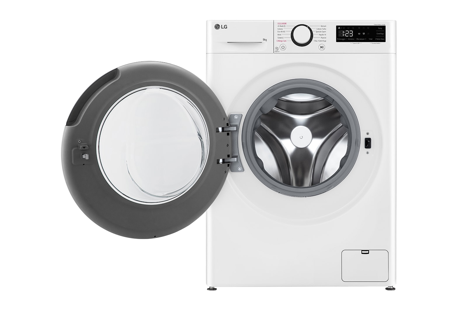 LG Lavatrice slim 9kg AI DD™ | Serie R3 Classe A-10% | 1200 giri, Lavaggio a vapore, Lavaggio con AI, Motore Direct Drive | White, F2R3S09NSWW