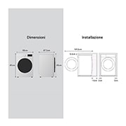 LG Lavatrice slim 9kg AI DD™ | Serie R3 Classe A-10% | 1200 giri, Lavaggio a vapore, Lavaggio con AI, Motore Direct Drive | White, F2R3S09NSWW