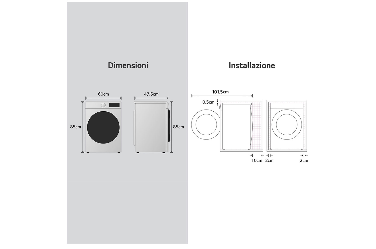 LG Lavatrice slim 9kg AI DD™ | Serie R7 Classe A-10% | 1200 giri, TurboWash 360, Vapore su 7 programmi, Wi-Fi | White, F2R7S09TSWC