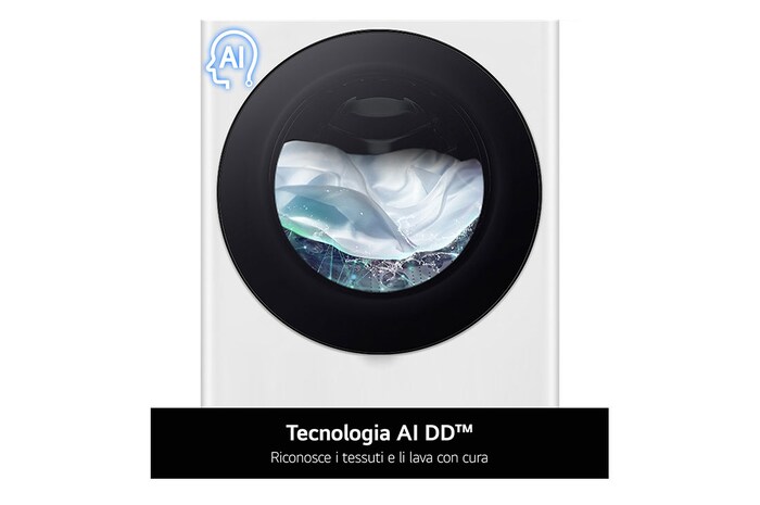 LG Lavatrice slim 9kg AI DD™ | Serie R7 Classe A-10% | 1200 giri, TurboWash 360, Vapore su 7 programmi, Wi-Fi | White, F2R7S09TSWC
