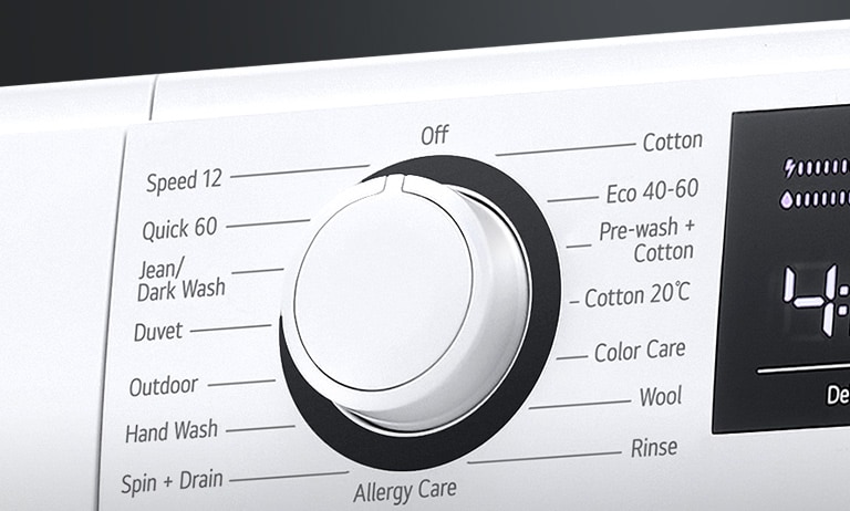 Questo è un pannello della lavatrice ingrandito.