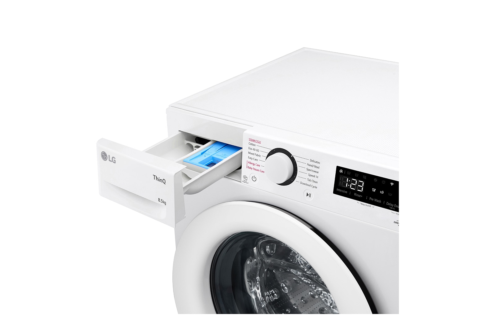 LG Lavatrice 8,5kg AI DD™ | Serie V3 Classe A | 1200 giri, Lavaggio a vapore, Wi-Fi, Inverter Direct Drive | White, F2WV308NEW3