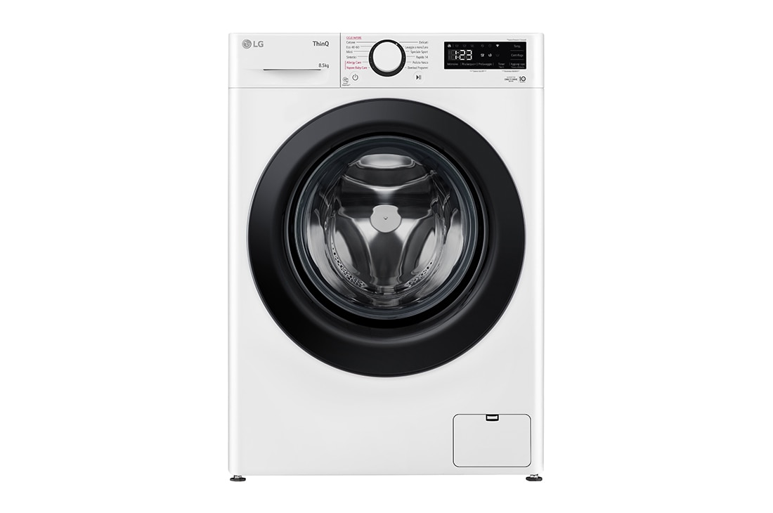 LG Lavatrice 8,5kg AI DD™ | Serie V3 Classe A | 1200 giri, Lavaggio a vapore, Wi-Fi, Inverter Direct Drive | White, F2WV308S6AW