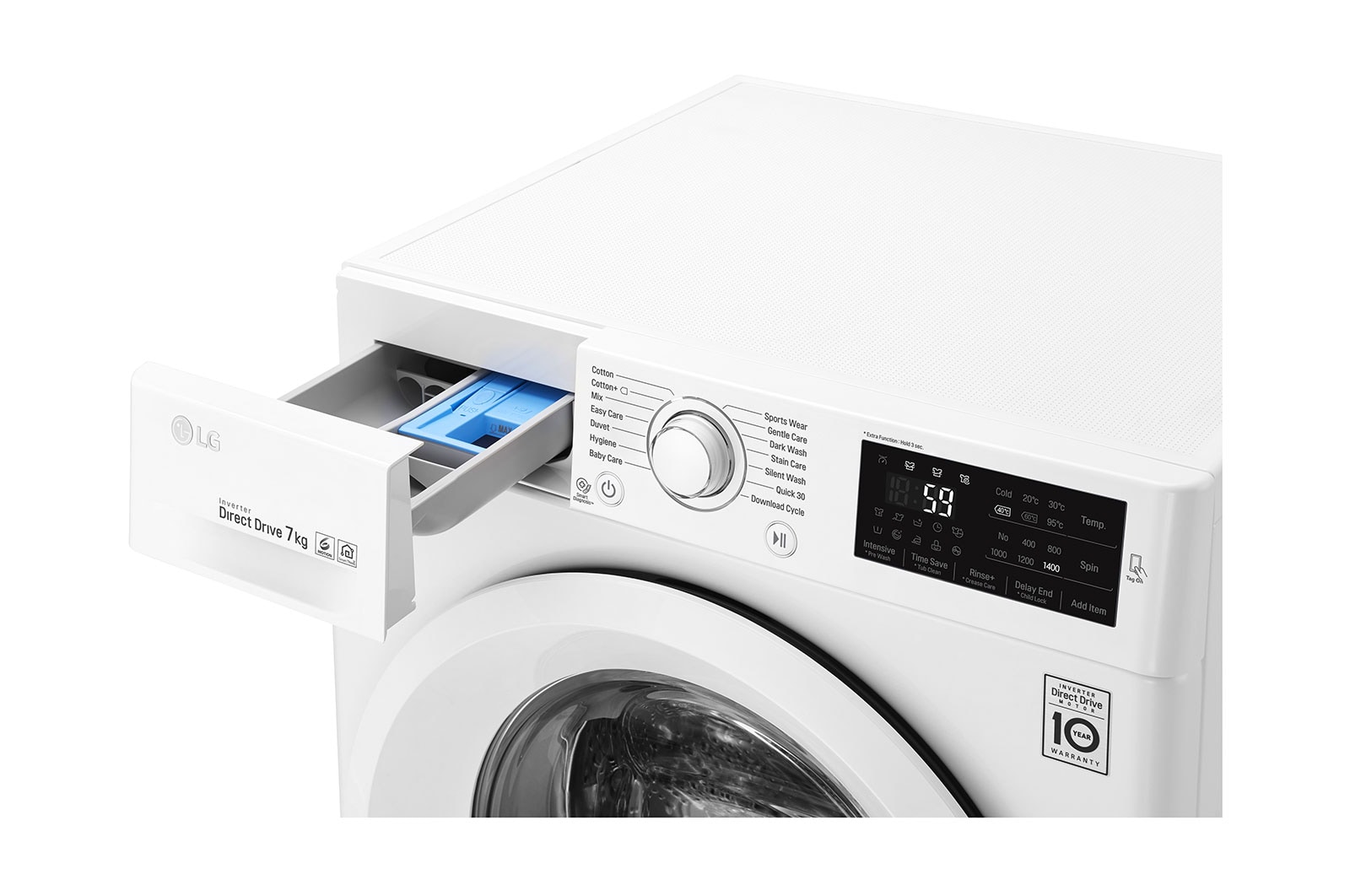 LG Lavatrice 7 kg Oblò Bianco, F4J5QN3W