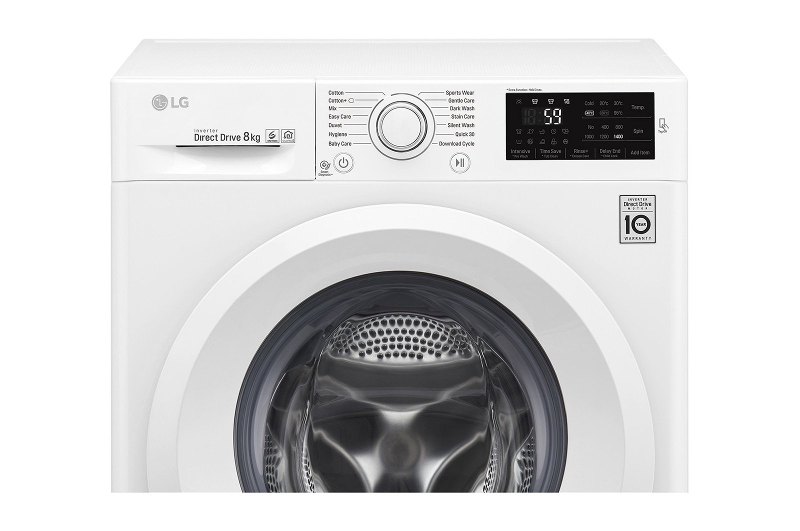 LG Lavatrice 8 kg Oblò Bianco, F4J5TN3W