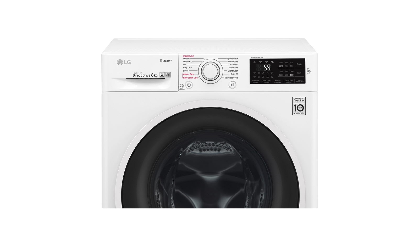 LG Lavatrice 8 kg Oblò Ring White, F4J6TN0W