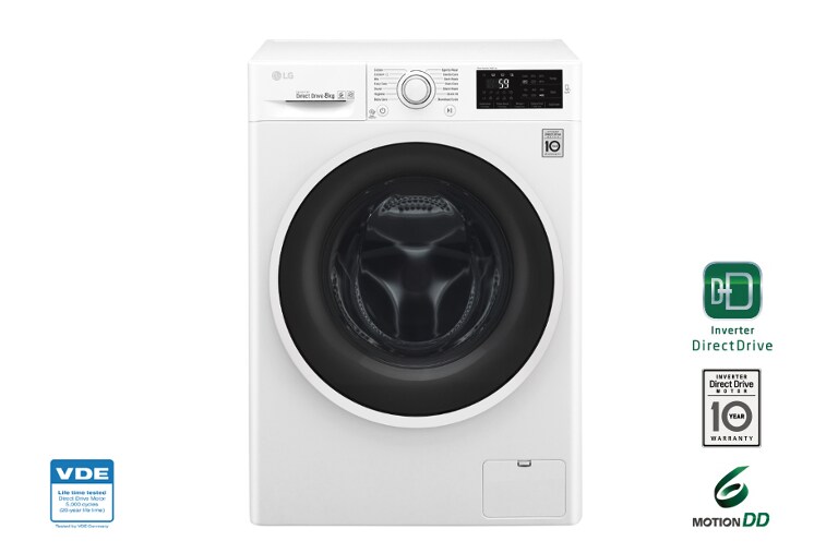 LG Lavatrice 8 kg Oblò Ring White, F4J6TN0W