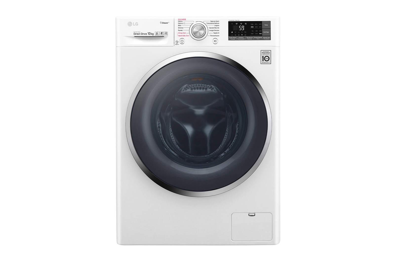 LG Lavatrice Smart TurboWash™ 10 kg  Lavaggio a vapore Oblò Inox, F4J7JY2W