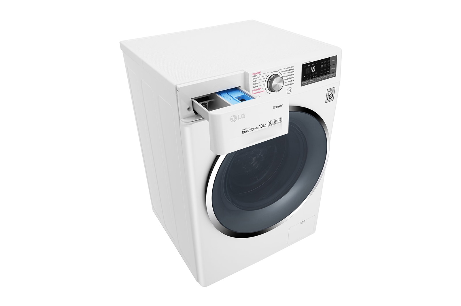 LG Lavatrice Smart TurboWash™ 10 kg  Lavaggio a vapore Oblò Inox, F4J7JY2W