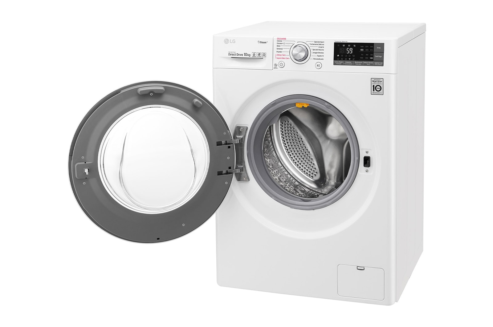 LG Lavatrice Smart TurboWash™ 10 kg  Lavaggio a vapore Oblò Inox, F4J7JY2W