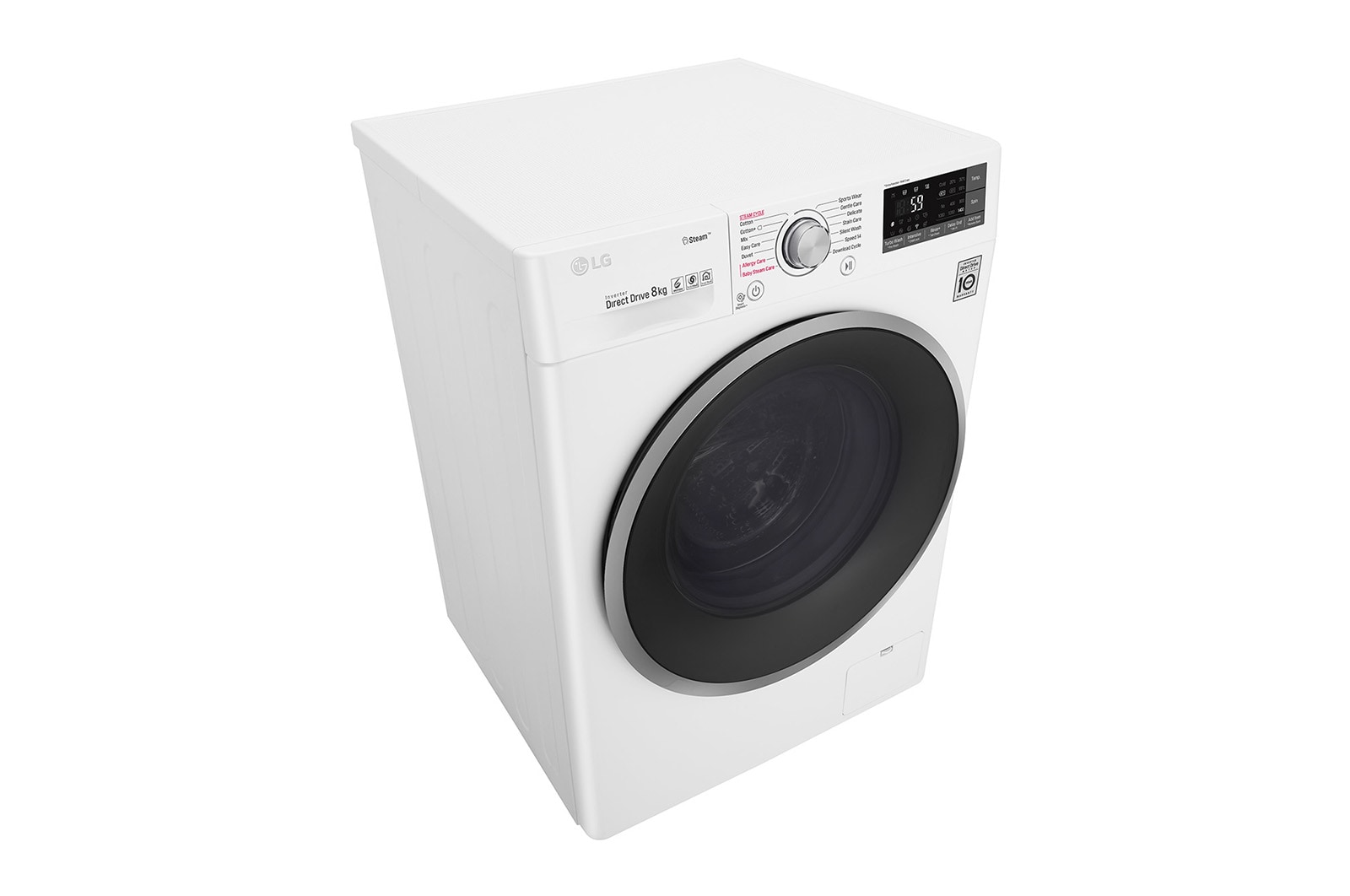 LG Lavatrice Smart TurboWash™ 8 kg  Lavaggio a vapore Oblò Ring Silver Cromato, F4J7TY1W