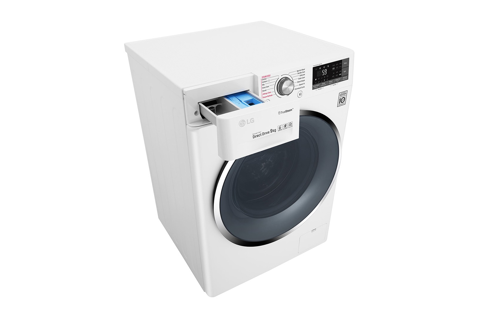 LG Lavatrice Smart TurboWash™ 9 kg  Lavaggio a vapore Oblò Ring Cromato, F4J8VS2W