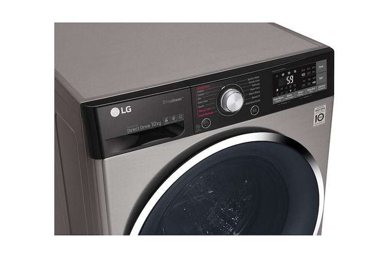 LG Lavatrice Smart TurboWash™ 10 kg Lavaggio a vapore Oblò Ring Cromato, F4J9JS2T