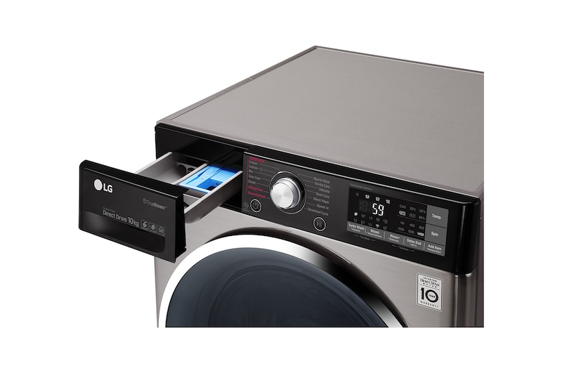 LG Lavatrice Smart TurboWash™ 10 kg Lavaggio a vapore Oblò Ring Cromato, F4J9JS2T