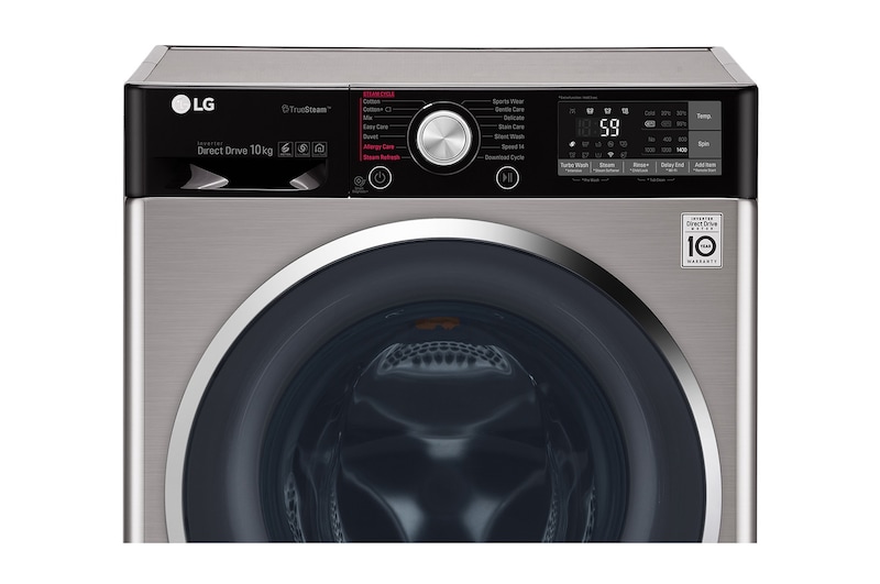 LG Lavatrice Smart TurboWash™ 10 kg Lavaggio a vapore Oblò Ring Cromato, F4J9JS2T