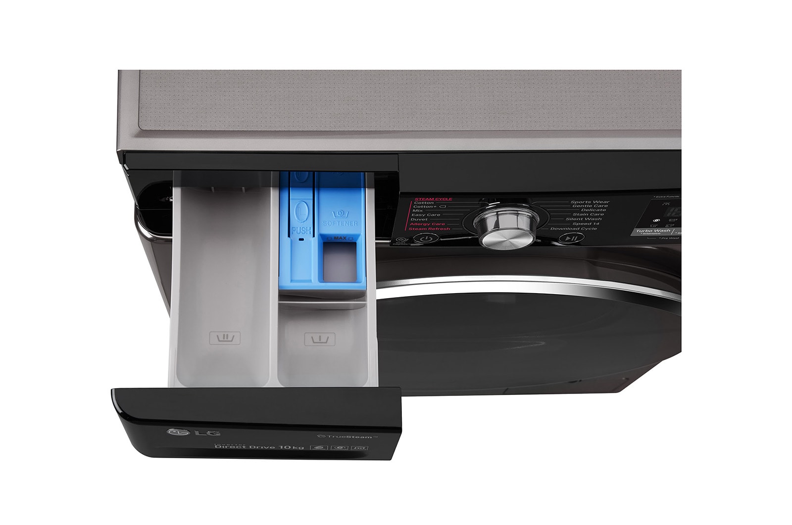LG Lavatrice Smart TurboWash™ 10 kg  Lavaggio a vapore Oblò Ring Cromato, F4J9JS2T