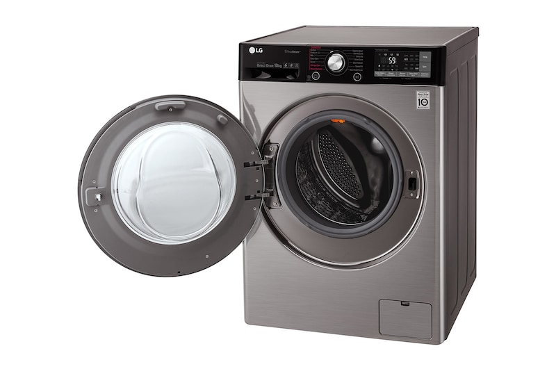 LG Lavatrice Smart TurboWash™ 10 kg Lavaggio a vapore Oblò Ring Cromato, F4J9JS2T