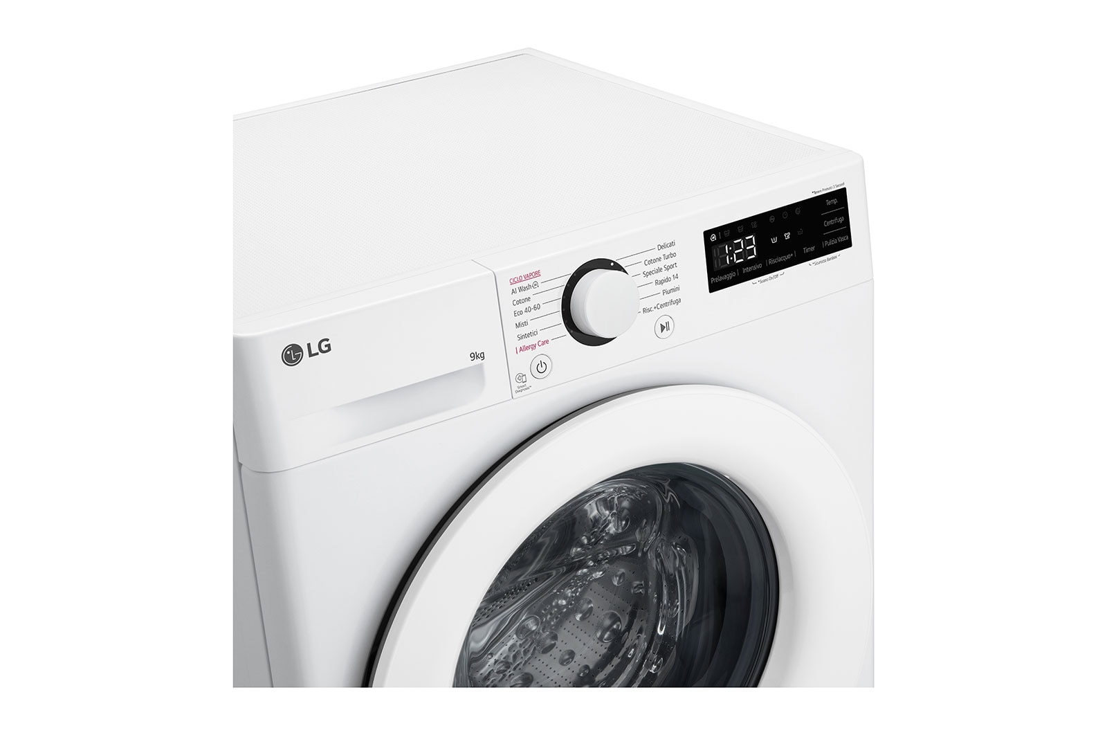 LG Lavatrice 9kg AI DD™ | Serie R3 Classe A-10% | 1400 giri, Lavaggio a vapore, Lavaggio con AI, Motore Direct Drive | White, F4R3009NSWW