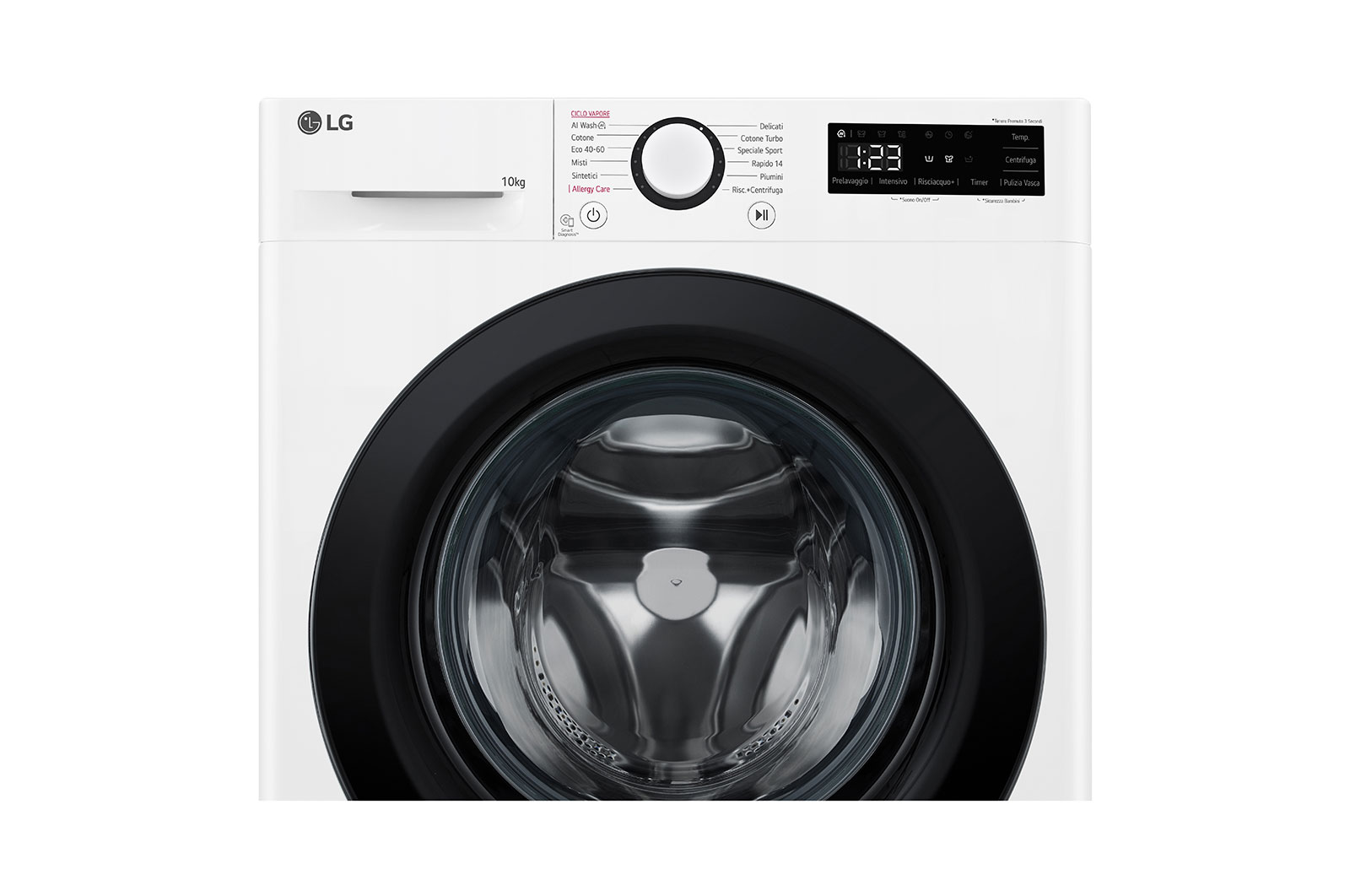 LG Lavatrice 10kg AI DD™ | Serie R3 Classe A-10% | 1400 giri, Lavaggio a vapore, Allergy Care, Inverter Direct Drive | White, F4R3010NSWB