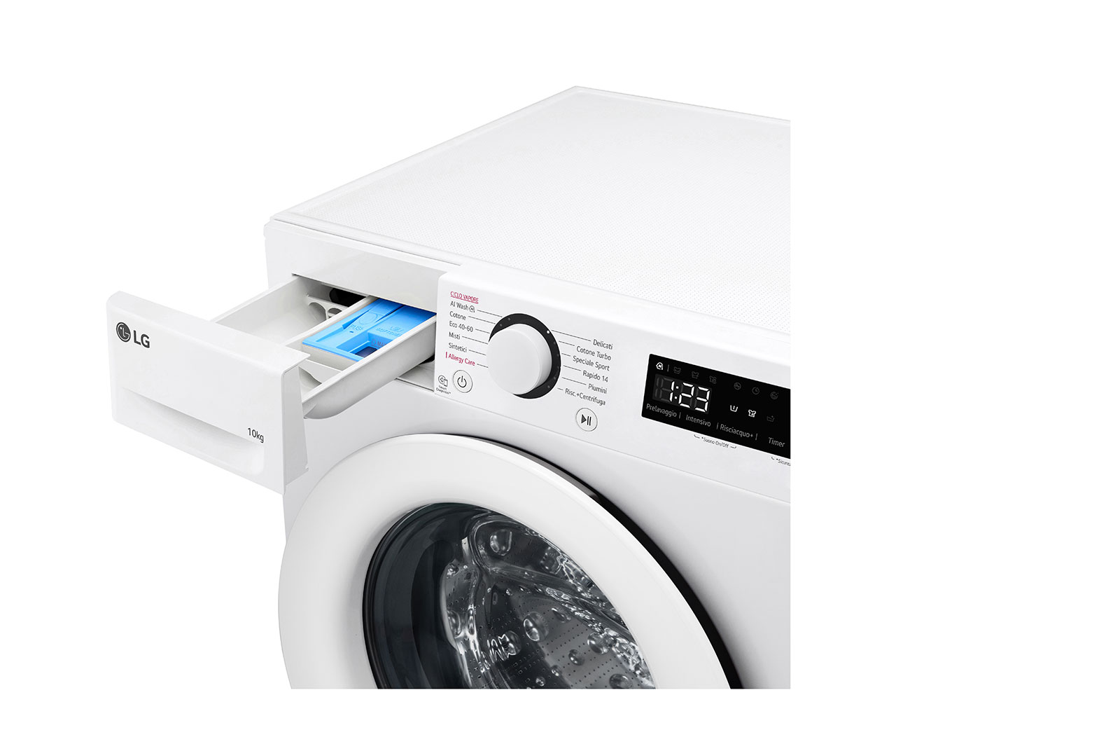 LG Lavatrice 10kg AI DD™ | Serie R3 Classe A-10% | 1400 giri, Lavaggio a vapore, Allergy Care, Inverter Direct Drive | White, F4R3010NSWW