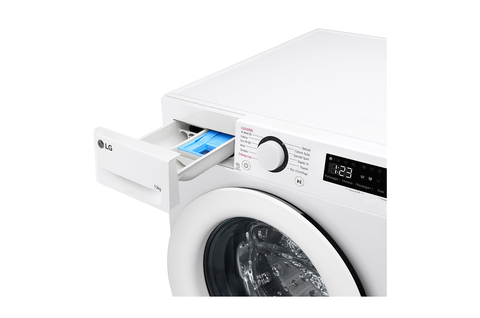 LG Lavatrice 13kg AI DD™ | Serie R3 Classe A-20% | 1400 giri, Lavaggio a vapore, Allergy Care, Inverter Direct Drive | White, F4R3013NSWW