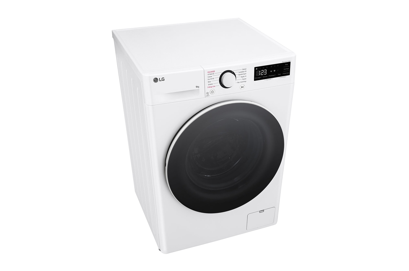 LG Lavatrice 9kg AI DD™ | Serie R5 Classe A-10% | 1400 giri, TurboWash 360, Lavaggio a vapore, Motore Direct Drive | White, F4R5009TSWW