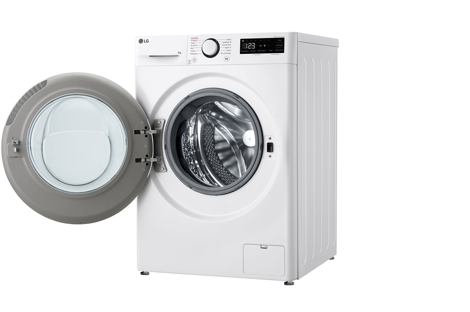 LG Lavatrice 9kg AI DD™ | Serie R5 Classe A-10% | 1400 giri, TurboWash 360, Lavaggio a vapore, Motore Direct Drive | White, F4R5009TSWW