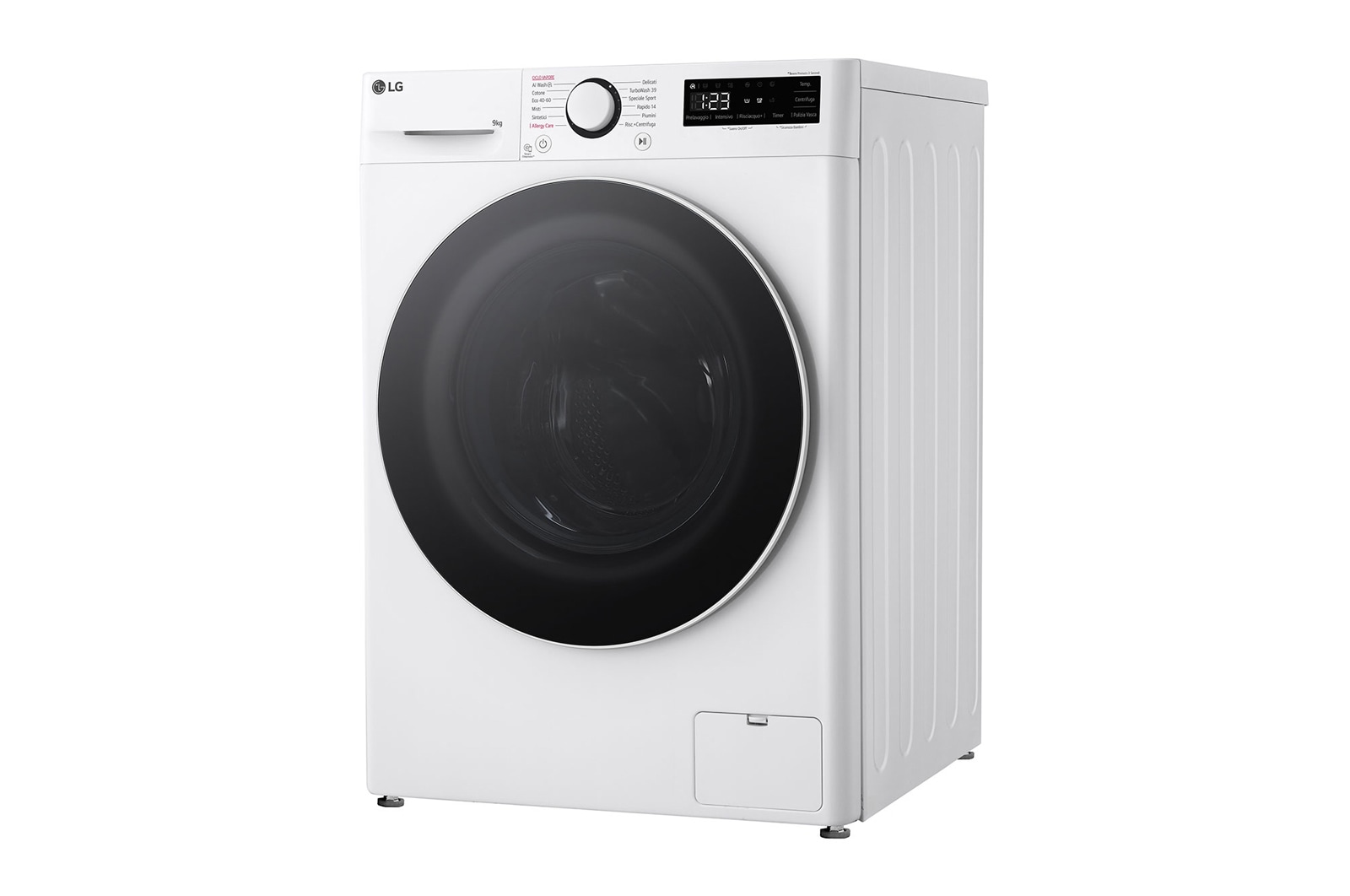 LG Lavatrice 9kg AI DD™ | Serie R5 Classe A-10% | 1400 giri, TurboWash 360, Lavaggio a vapore, Motore Direct Drive | White, F4R5009TSWW