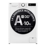 LG Lavatrice 9kg AI DD™ | Serie R5 Classe A-10% | 1400 giri, TurboWash 360, Lavaggio a vapore, Motore Direct Drive | White, F4R5009TSWW